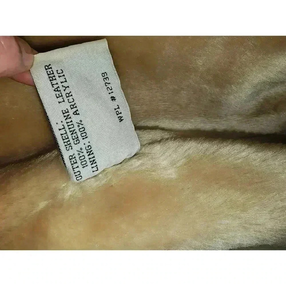 Fitzwright 2XL Tan Leather Jacket with Faux Fur Lining - Picture 6 of 8